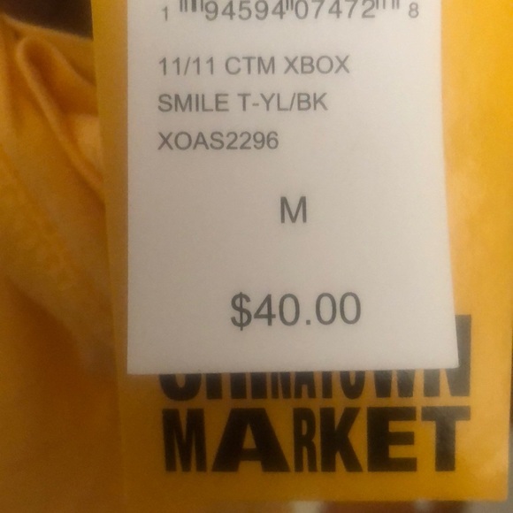 Chinatown Market XBOX Smile Tee Yellow Black Size Medium New with tag MSRP $40 - Picture 3 of 5